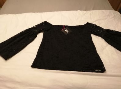 V by very black lace top (new)