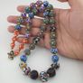 Antique Venetian Style Thousand Skunk Eyes Glass Beads Necklace Image 10