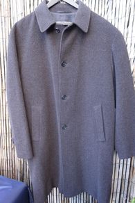 Strellson Mens formal brown herringbone wool coat