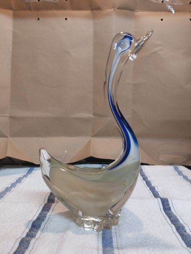 Vintage 1960's Romanian Glass Swan/Duck