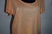 H&amp;M orange sequin top size UK12/14 EU40/42 Postage included