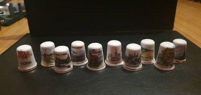 Assortment of Fine Bone China Thimbles British Cities & An Odd Country or 2