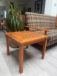 Mid Century Tiled Coffee Plant Side Table