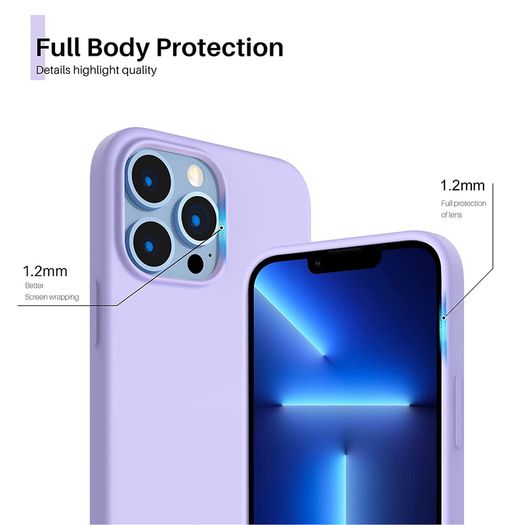 Liquid Silicone Shockproof Case For iPhone 13 Pro Max Luxury Soft Phone Cover Purple New - FHT4IP13PMLK