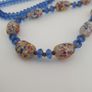 Vintage Venetian African Style Aventurine & Tire Shape Blue African Glass Beads Necklace Image 9