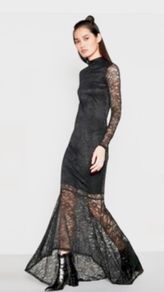 Vila black maxi fishtail dress