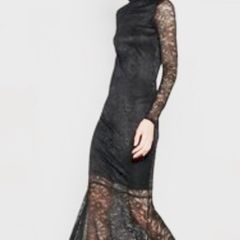 Vila black maxi fishtail dress