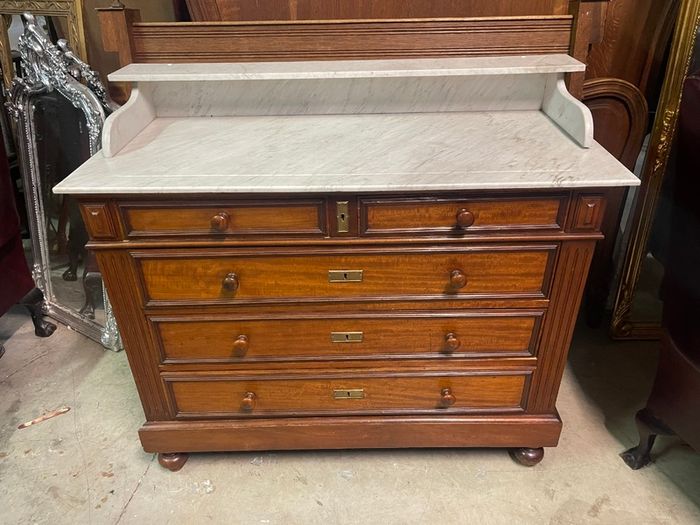 Very nice marble topped washstand chest of drawers.