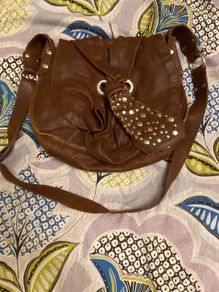 Brown leather shoulder bag