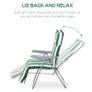 2 Pieces Garden Patio Furniture Set of 2, Outdoor Foldable Sun Recliners Loungers with Multi Position Relaxers Chairs and Cushions (Green White) Image 2