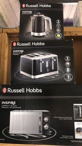 Black  Kettle and Toaster and Microwave Set