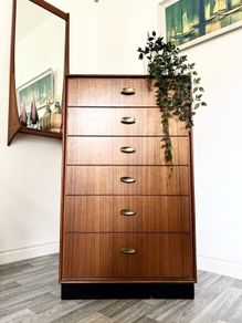Vintage Retro Mid Century Teak Chrst of Drawers Greaves & Thomas