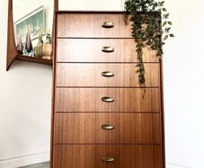 Vintage Retro Mid Century Teak Chrst of Drawers Greaves & Thomas