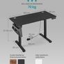 Electric Height-Adjustable Desk 60 x 120 x (72-120) cm Image 3