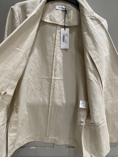 Womens Danish designer knit-ted cream linen and cotton mix slightly oversized jacket/blazer BRAND NEW
