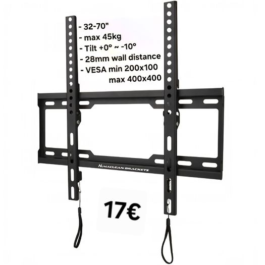 Tv Bracket Wall Mount Flat Tilt 32-70"