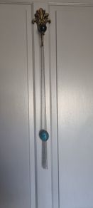 Long necklace, with turquoise centrepiece and fringe