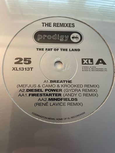The Prodigy - The Fat Of The Land 25th Anniversary Remixes - Ltd. Edition 12" Silver Vinyl - 2023 XL Recordings