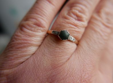 Vintage sold Gold  9c and silver Ring 1,8g