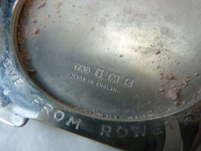 Vintage Art Deco Style Sterling Silver Compact. Turner & Simpson Birmingham 1954 Hexagonal