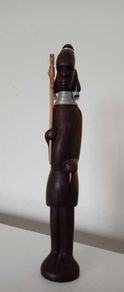 African Genuine Besmo Wooden Hand Carved Tribal Folk Art Figurine