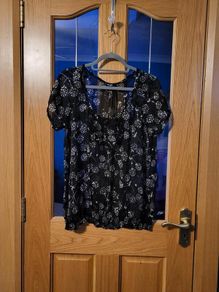Mystify black sheer top, Size 18