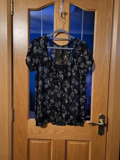 Mystify black sheer top, Size 18