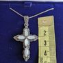 Silver Moon stone Marcasite Reverent Cross Image 4