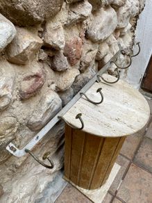 Industrial metal six hook coat rack