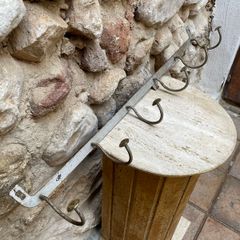 Industrial metal six hook coat rack