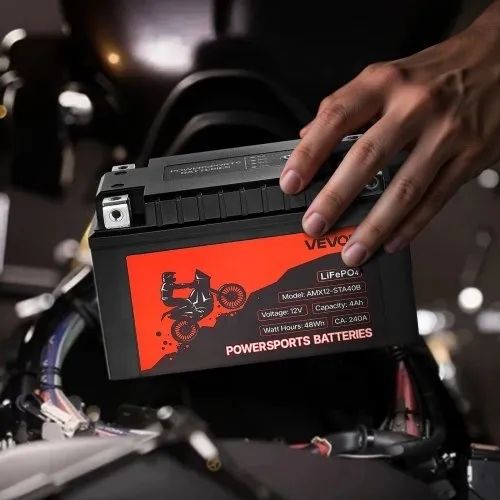 12 Volt 4Ah, LiFePO4 Lithium Pre-Charged Powersports Battery, Maintenance Free & High Performance, Compatible with ATV, Motorcycle, Jet Skis, Scooter, UTV, and More