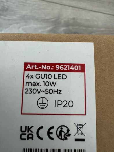 White GU10 Ceiling Light Four Bulb