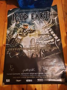 ICED EARTH: Dystopia World Tour poster from 2011 - Excellent Condition(AUTOGRAPHED)
