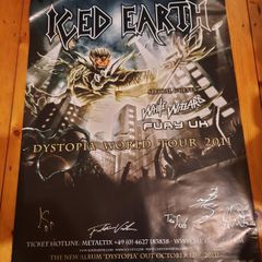 ICED EARTH: Dystopia World Tour poster from 2011 - Excellent Condition(AUTOGRAPHED)