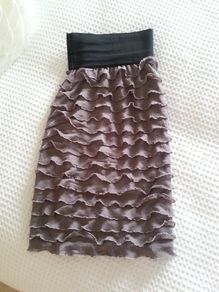 Grey RaRa Skirt with Black Waistband - Size 8