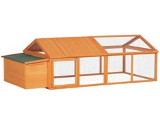 Wooden Chicken Coop with Nesting Box, Openable Roof, for 4-8 Chickens