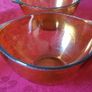 Vereco France Amber Glass 9 Piece Two Handled Soup Bowls and Cups And Saucer Image 5