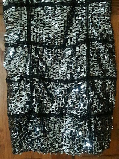 Ladies Silver and Black evening mini dress