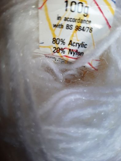 New white knitting or crocheting wool