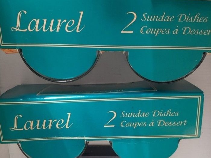 4 new glass  sundae in wrapping