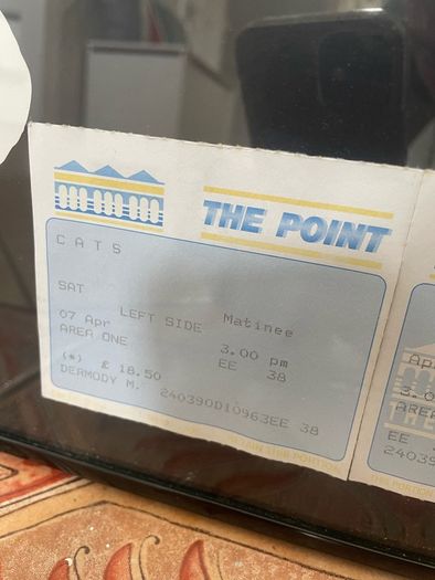 Vintage Cats The Musical 1990 Framed Poster, The Point Dublin Entrance Ticket and Mug
