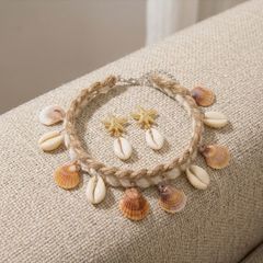 Boho Shell Anklet and Earrings