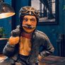 Large Vintage Resin Motorcycle Sculpture Image 2