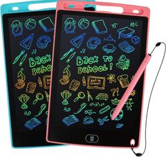 2 Pack LCD Writing Tablet, Doodle Scribbler Pad 8.5 inch Colorful Screen Drawing Board Learning Gift for Kids, Educational Toys for 3-6 Years Old Boys & Girls (FREE POSTAGE)