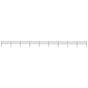 Garden Fence with Spear Top Steel 15.3x0.6 m Black