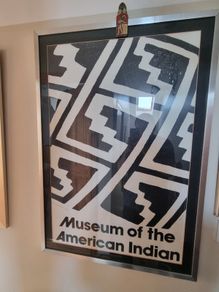 Large vintage framed art poster  Museum of the American Indian