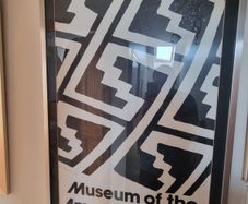 Large vintage framed art poster  Museum of the American Indian