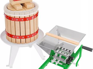 12L Manual Fruit Press Wine Cider Juice Maker Stainless Steel Crusher