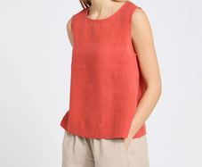 Carolyn Donnelly The Edit Orange Sleeveless Linen Top