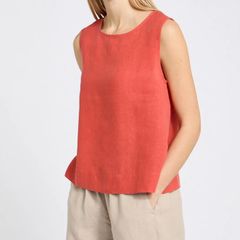 Carolyn Donnelly The Edit Orange Sleeveless Linen Top